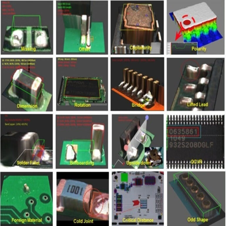 Comparison of PCB before and after AOI inspection
